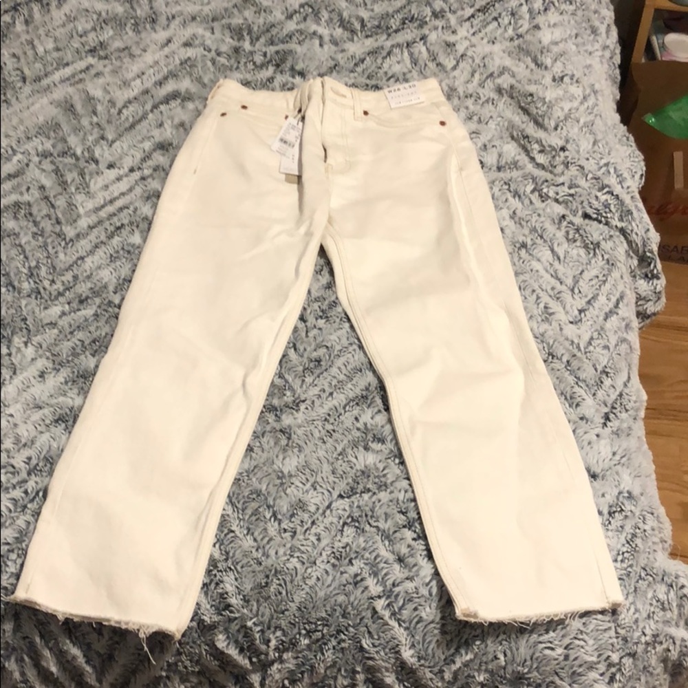 NWT Topshop white straight jeans